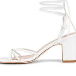 LPA Nicolo Low Heels in White Leather 9.5 New Womens sandals Photo 3