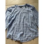 Veronica Beard Mason Baseball Tee Womens Large Blue White Stripe Preppy Luxury Photo 4