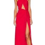 Halloween Costume AFRM Red Burnout Velvet Halter slit midi dress Red Cat costume Size M Photo 2