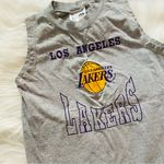 Majestic Vintage Y2K LAKERS embroidered basketball sleeveless muscle tee shirt Photo 1