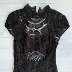 Bebe  Elegant Black Open Back Lace Mini Dress XS Photo 5
