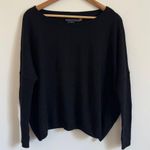 Alice + Olivia  Base Wool Sweater Size XS Black Slouchy Oversized Pullover Angora Photo 1