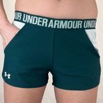 Under Armour Women's Loose Heatgear Athletic Short Shorts Teal White S SM Small Photo 0