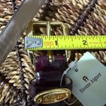 Etienne Aigner NWT  VTG 90s‎ Burgundy Croc-Embossed Leather Belt Gold Tone Detail Photo 12