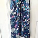 California Dynasty Asian Blue Pink Floral Matching Slip Dress Mid Length Robe M Size M Photo 14
