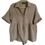 Urban Outfitters Kendra Linen Button-Front Romper - Size Small Photo 2