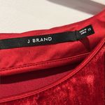 J Brand Velvet Daisy Blouse Top Silk Blend Oversized Fit Red XS Short Sleeve Photo 2
