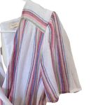 Harper  Heritage faux wrap Striped White Linen blend Romper size small Photo 3