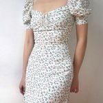 Korean fashion Floral Puff Sleeve Dress Black Photo 0