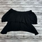 Go Couture Women's Off Shoulder Tiered Black Cropped Blouse L LG Large Ruffles Photo 11