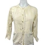 Saks 5th Avenue Adolfo Saks Fifth Avenue 100% Silk Vintage Long Sleeve Button Blouse Shirt Top S Photo 0