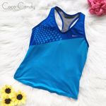 Nike 🔃 Logo Blue Built In Bra Active Tank Top Photo 0