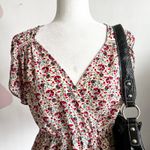 Max Studio  Floral Wrap Top, Cottagecore Boho Chic‎ Romantic Feminine Medium Photo 1