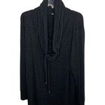 Soft Surroundings Cowl Neck Tunic Sweater Dark Gray Sweatshirt Drawstring XL Photo 7