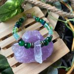 Handmade  Green Jade Natural Gemstone Stretch Bracelet Photo 3