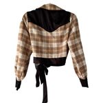 Unique Vintage Plaid Wrap Top Studded Western Cropped size xl/14 Photo 2