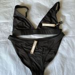 SKIMS  Swim Bikini Set plunge bikini top andmid coverage bottom size L color onyx Photo 1