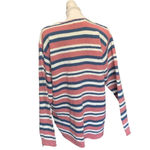 Cherokee  Pullover Sweater Womens Pink Blue Striped Ribbed Long Sleeve Size XL Photo 2
