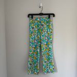 ZARA Floral Printed Linen Blend Mini Flare Trousers Photo 1