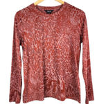 Vera Wang Simply Vera  Long Sleeve Top Crewneck Tee Textured Knit Rust Size M Photo 0