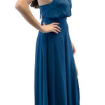 Yumi Kim NEW Yumi Kim Womens M High Demand Maxi Dress Ink Blue Halter Top Gown Photo 0