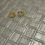 Gold Clover Crystal Huggie Hoop Earrings Photo 2