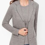 Talbots đź’• PETITEđź’• 100% Pure Merino Wool Sweater Blazer Gray Medium Petite NWOT Photo 1