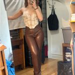 White Fox Boutique Brown Faux Leather Pants Photo 0