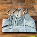 Glyder Blue Striped Strappy Sports Bra Size Medium Photo 4