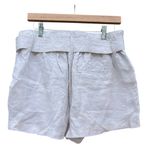 Christian Siriano Beige Women's Size Large Linen Shorts‎ Belt Summer Boho Beach Photo 1