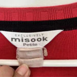 Misook EXCLUSIVELY  Open Front Knit Cardigan Sweater Black Red Sz xS Photo 2