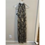 Msk Women's Black Printed Metallic Halter Jumpsuit Petite Size Petite Small Photo 6