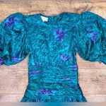 Valerie Stevens Vintage 100% Pure Silk 80’s Turquoise & Purple Dress Photo 8