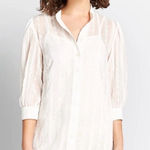 Modcloth  White Sheer Joy Floral Lace Embroidered Mini Shirt Dress M Photo 0