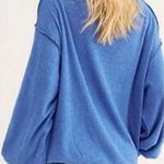 We The Free  Hacci Blue Main Squeeze Ribbed Slouchy Long Sleeve Top Photo 1