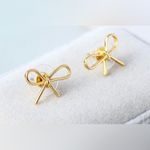 Kate Spade  - ‘Skinny Mini’ Gold-Plated Bow Stud Earrings | New! Photo 4