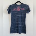 Sinful  Grey Faded Black Distressed Y2K Roses Short Sleeve Tee Size Small Photo 5