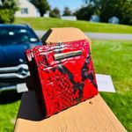 Brahmin  Asher Tote & Jane Wallet Set Lipstick Melbourne Croc Leather NWT Photo 9