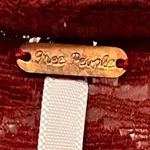 Free People  blouse tunic crimson red size medium boho lace sheer corset Photo 8