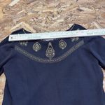 Joseph A  Black Knit Beaded Embellished Top Gold Embroidery Medium Vintage Y2K Photo 7