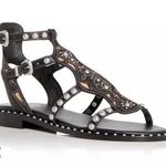 Ash NWB  Women's Plaza Leather T-Strap Sandals size 37 US 6.5 black leather Photo 0