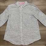 Holding Horses Anthropologie  Floral Button Down Blouse Navy Cream Size 6 Photo 4