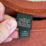 Wild Fable  | Orange Basic Crop Top T-Shirt Distressed Neck Size XXL Raw Hems Photo 4