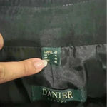Nwt DANIER VINTAGE black HIGH RISE 100% LEATHER FULLY LINED STRAIGHT LEG PANTS Size 10 Photo 2