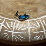 Blue Opal 925 Sterling Silver Dolphin Ring Photo 1