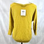 89th and Madison  mustard yellow long cut out sleeve sweater size medium NWT Photo 3