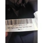 Quince  Women's Organic Cotton Poplin Tiered Maxi Dress Large Navy Blue NWT Photo 11