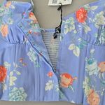 ZARA NWT! Blue Floral Sleeveless Bustier Camisole Photo 3