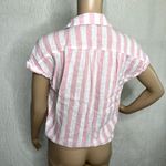 Old Navy  Linen Striped Button Down Tie Top Photo 2