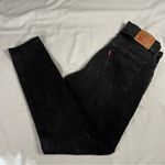 Levi's Levi Women size 28 Curvy Skinny Black Denim Distressed Jean Zip Fly Hemmed Photo 1
